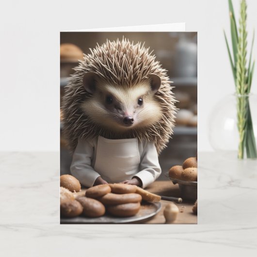 Bäckerei Igel Happy Birthday Karte (Vorderseite)
