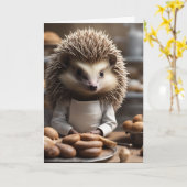 Bäckerei Igel Happy Birthday Karte (Gelbe Blume)
