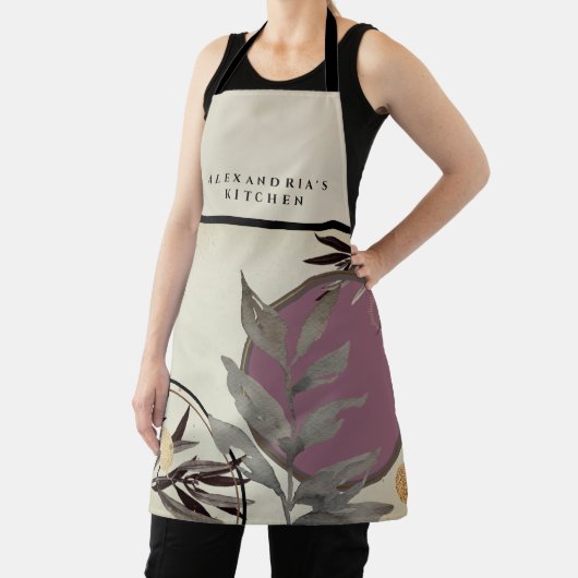 Bäckerei | Ihr Name Dusty Pink Wasserfarbe Schürze (InSitu)