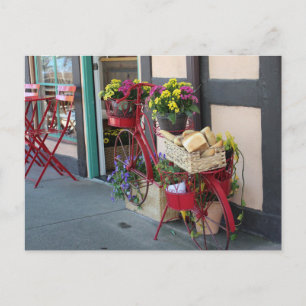 Bäckerei im Fahrradkorb in Solvang in Farbe Postkarte