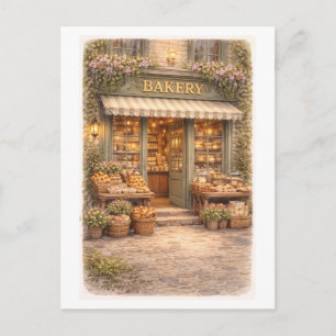 Bäckerei im Vintage-Stil Postkarte