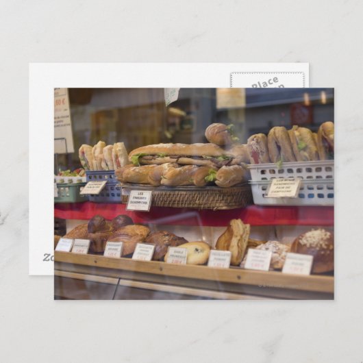 Bäckerei in Paris Postkarte (Vorne/Hinten)