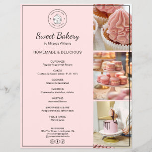 Bäckerei individuelles Logo Foto QR-Code rosa Flye Flyer
