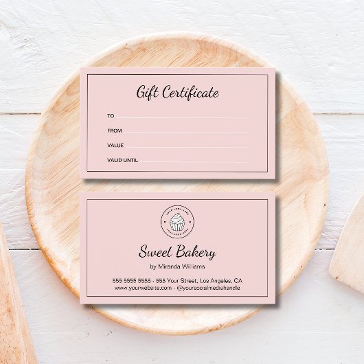 Bäckerei Individuelles Logo Rosa Geschäft Geschenk