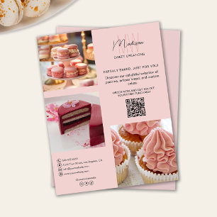 Bäckerei individuelles Monogramm-Logo rosa Flyer