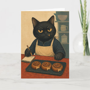 Bäckerei-Inspektor - Lustige schwarze Katze Karte