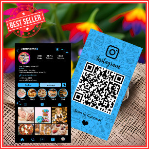Bäckerei Instagram Koch Blue Pastry Caterer QR Cod Visitenkarte