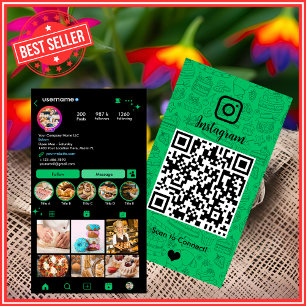 Bäckerei Instagram Koch Grüner Konditor QR Visitenkarte