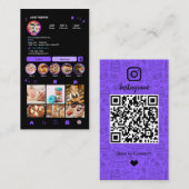 Bäckerei Instagram Koch Lila Patisserie QR Visitenkarte (Vorne/Hinten)