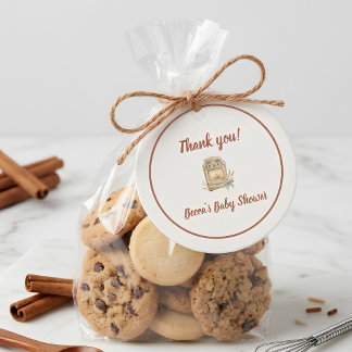 Bäckerei Kleiner Brötchen im Ofen Baby Shower Geschenkanhänger