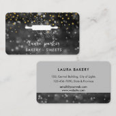 Bäckerei Koch Rolling Button Schwarz-weiß Handgefe Visitenkarte (Vorne/Hinten)