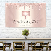 Bäckerei Koch Rose Gold Glitzer Tropfen Script Banner