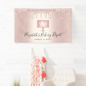 Bäckerei Koch Rose Gold Glitzer Tropfen Script Banner (Insitu)