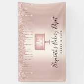 Bäckerei Koch Rose Gold Glitzer Tropfen Script Banner (Vertikal)