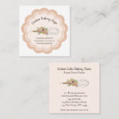 Bäckerei Koch Whisk Blume Quadratische Visitenkarte (Vorne/Hinten)