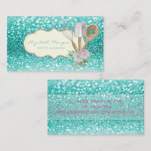Bäckerei Konditools Hand Tools Bokeh Visitenkarte (Vorne/Hinten)