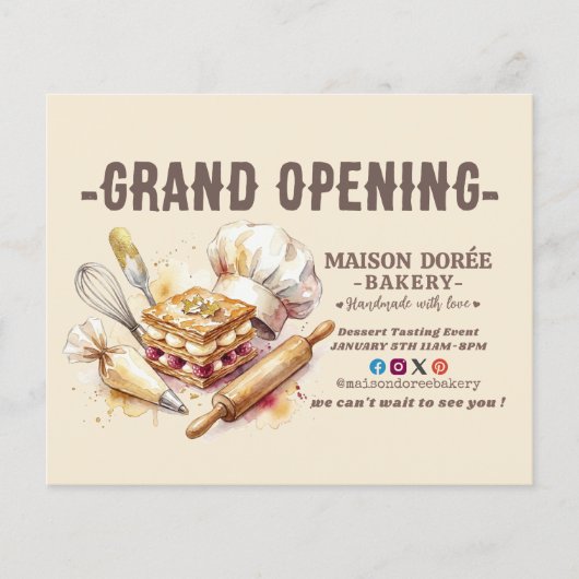 Bäckerei-Konditor Backen Catering Eröffnung Flyer (Vorne)