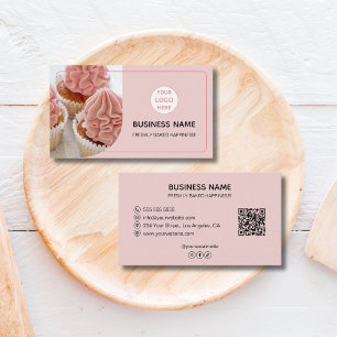 Bäckerei Konditor Benutzerdefiniertes Logo Foto QR Visitenkarte