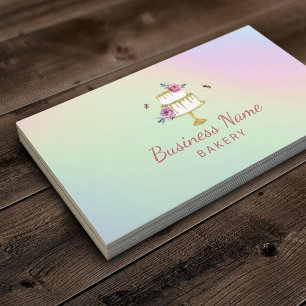 Bäckerei-Konditor Blumen- und Bienenkuchen Hologra Visitenkarte