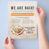 Bäckerei-Konditor-Catering-Großeröffnung Flyer (Hand)