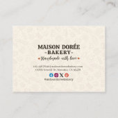 Bäckerei Konditor Kuchenbäcker Danke Aktionscode Rabattkarte (Rückseite)