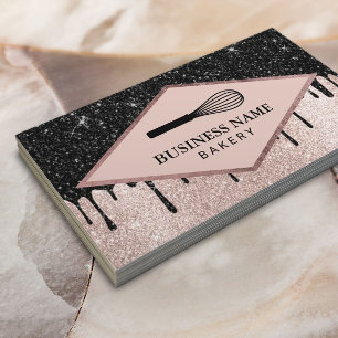 Bäckerei Konditor Schneebesen Schwarz Tropfen Rosé Visitenkarte