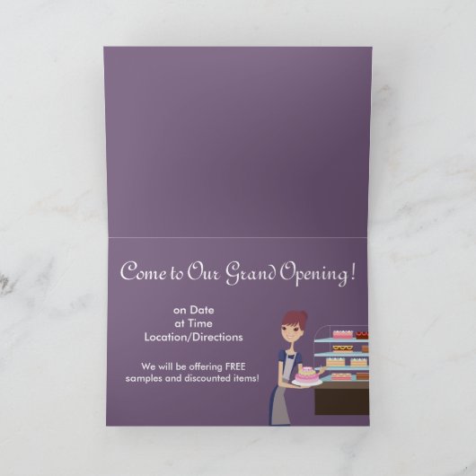 Bäckerei/Konditorei 4 Design Einladung (Innenseite)