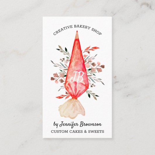 Bäckerei Konditorei Bag zeichnend Visitenkarte (Vorderseite)