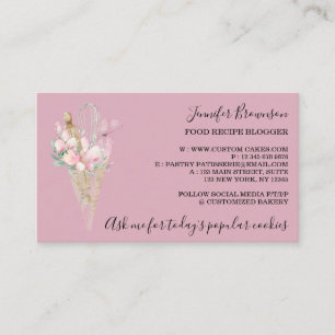 Bäckerei Konditorei Blumen Boho kreativer Chef ros Visitenkarte