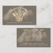 Bäckerei Konditorei eleganter Koch rustikal Aquare Visitenkarte (Vorne/Hinten)