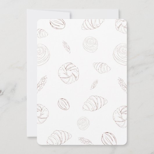 Bäckerei Konditorei in Oven Babydusche Einladung (Rückseite)