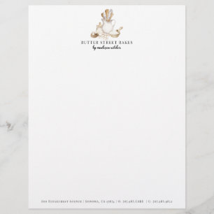 Bäckerei Konditorei Koch Aquarell Briefbogen