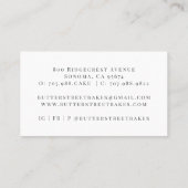 Bäckerei Konditorei Koch Aquarell Visitenkarte (Rückseite)