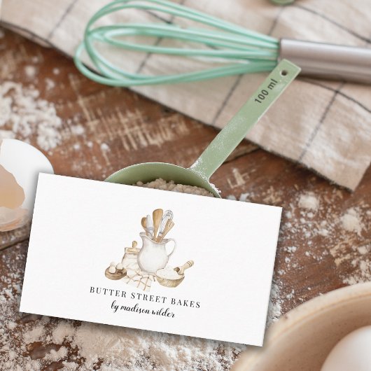 Bäckerei Konditorei Koch Aquarell Visitenkarte