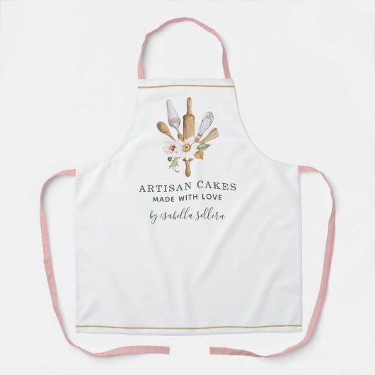 Bäckerei Konditorei Koch Aquarellbäcker Schürze (Vorderseite)