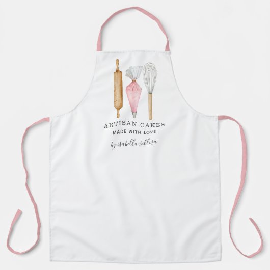 Bäckerei Konditorei Koch Aquarellbäckereien Schürz Schürze (Vorderseite)