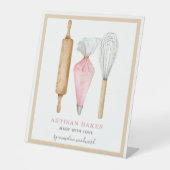 Bäckerei Konditorei Koch Aquarellfarben Backhilfsm Sockelschild (Vorderseite)