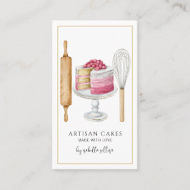 Bäckerei Konditorei Koch Aquarellfarben Backhilfsm Visitenkarte