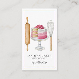 Bäckerei Konditorei Koch Aquarellfarben Backhilfsm Visitenkarte