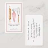 Bäckerei Konditorei Koch Aquarellfarben Backhilfsm Visitenkarte (Vorne/Hinten)