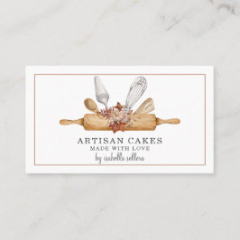 Bäckerei Konditorei Koch Aquarellfarben Backhilfsm Visitenkarte