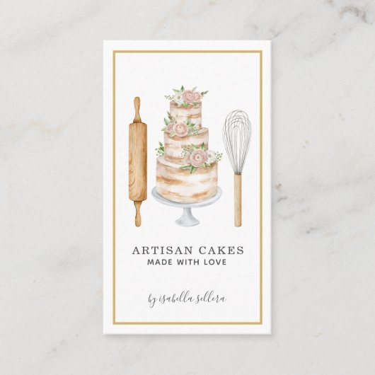 Bäckerei Konditorei Koch Aquarellgebäck Busi Visitenkarte (Vorderseite)