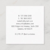 Bäckerei Konditorei Koch Aquarellkuchen Quadratische Visitenkarte (Rückseite)