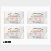 Bäckerei Konditorei Koch Bäcker Tools Business Rec Rechteckiger Aufkleber (Blatt)