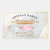 Bäckerei Konditorei Koch Bäcker Tools Business Rec Rechteckiger Aufkleber (Vorderseite)