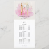 Bäckerei Konditorei Koch Bäcker Utensitis Rosa Pre Menükarte (Vorderseite)