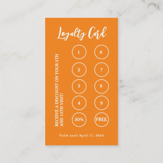 Bäckerei Konditorei Koch Backtriebmittel Orange Treuekarte (Rückseite)