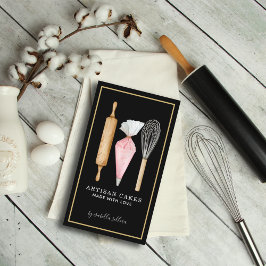 Bäckerei Konditorei Koch Backutensid Schwarz Visitenkarte