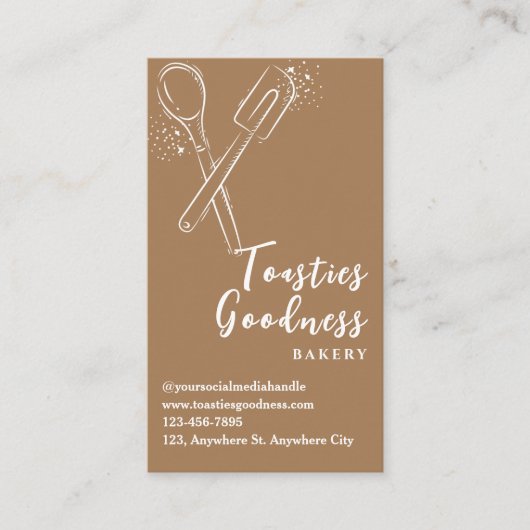 Bäckerei Konditorei Koch Backutensien braun Treuekarte (Vorderseite)