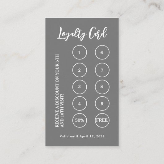 Bäckerei Konditorei Koch Backutensien Grau Treuekarte (Rückseite)